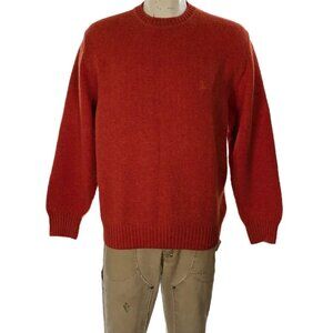 VTG Valentino Jeans Burnt Orange Virgin Wool Sweater Sz XL Italy EUC